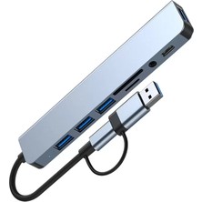 Uravas Store Byl 2218TU Support 8 In 1 Type-C USB Çevirici