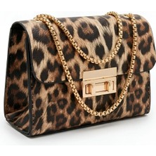 Satuna Leopar Desenli Kadın Omuz Çantası