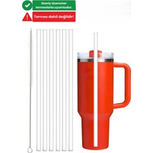 4 Adet 30 cm Stanley Quencher Uyumlu Tritan Pipet Seti – 30 cm Şeffaf Tritan Pipet & Temizlik Fırçası