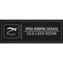 Mayeka İpek Kirpik Odası İsimlik Siyah Metal Kapı İsimliği Levhası Yönlendirme Tabelası