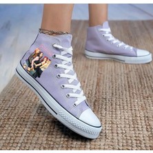 Ymn Ayakkabı Black Pink Baskılı Lila Bilekli Spor Ayakkabı Çocuk Sneaker Blackpink