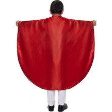 Kostüm Sarayı Oval Kesim Çocuk Gösteri Pelerini Kırmızı