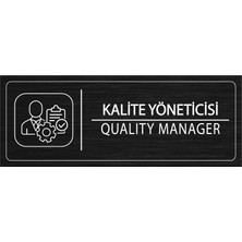 Mayeka Kalite Yöneticisi İsimlik Siyah Metal Kapı İsimliği Levhası Yönlendirme Tabelası