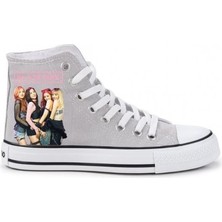 Ymn Ayakkabı Black Pink Baskılı Gri Bilekli Spor Ayakkabı Çocuk Sneaker Blackpink