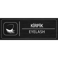 Mayeka Kirpik İsimlik Siyah Metal Kapı İsimliği Levhası Yönlendirme Tabelası