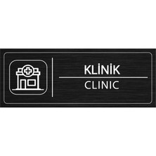 Mayeka Klinik İsimlik Siyah Metal Kapı İsimliği Levhası Yönlendirme Tabelası