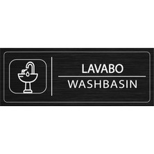 Mayeka Lavabo İsimlik Siyah Metal Kapı İsimliği Levhası Yönlendirme Tabelası
