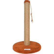 Lena Pet Yuvarlak Taban Kedi Tırmalama Tahtası 52 cm Kiremit Renkli Ahşap ve Jüt Malzeme