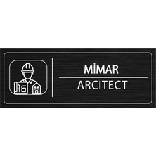 Mayeka Mimar İsimlik Siyah Metal Kapı İsimliği Levhası Yönlendirme Tabelası