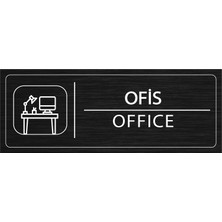 Mayeka Ofis İsimlik Siyah Metal Kapı İsimliği Levhası Yönlendirme Tabelası