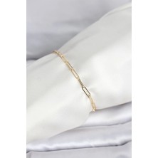 Uravas Store cm 14K Gold Renk Ataç Zincir Model Kadın Bileklik