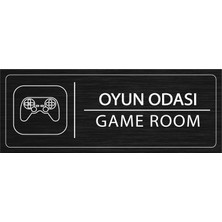 Mayeka Oyun Odası İsimlik Siyah Metal Kapı İsimliği Levhası Yönlendirme Tabelası