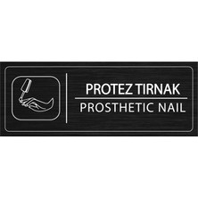 Mayeka Protez Tırnak İsimlik Siyah Metal Kapı İsimliği Levhası Yönlendirme Tabelası