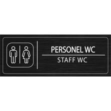 Mayeka Personel Wc İsimlik Siyah Metal Kapı İsimliği Levhası Yönlendirme Tabelası