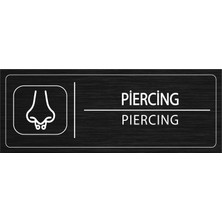 Mayeka Piercing İsimlik Siyah Metal Kapı İsimliği Levhası Yönlendirme Tabelası