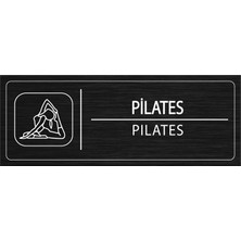 Mayeka Pilates İsimlik Siyah Metal Kapı İsimliği Levhası Yönlendirme Tabelası