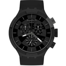 Swatch SB02B400 Erkek Kol Saati Siyah Kasa ve Kordon ile 3 ATM Suya Dayanıklı Dijital/Analog Fonksiyon