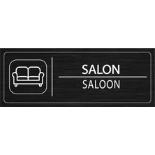 Mayeka Salon İsimlik Siyah Metal Kapı İsimliği Levhası Yönlendirme Tabelası