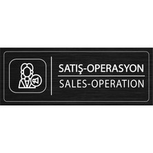 Mayeka Satış Operasyon İsimlik Siyah Metal Kapı İsimliği Levhası Yönlendirme Tabelası