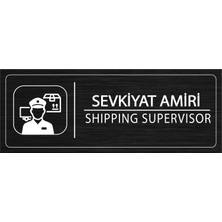 Mayeka Sevkiyat Amiri İsimlik Siyah Metal Kapı İsimliği Levhası Yönlendirme Tabelası