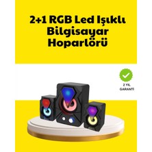 Uravas Store 2.1 USB Bağlantılı Oyun Hoparlörü Renkli LED Işıklı