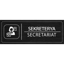 Mayeka Sekreterya İsimlik Siyah Metal Kapı İsimliği Levhası Yönlendirme Tabelası