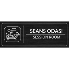 Mayeka Seans Odası İsimlik Siyah Metal Kapı İsimliği Levhası Yönlendirme Tabelası