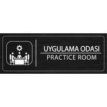Mayeka Uygulama Odası İsimlik Siyah Metal Kapı İsimliği Levhası Yönlendirme Tabelası