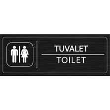 Mayeka Tuvalet İsimlik Siyah Metal Kapı İsimliği Levhası Yönlendirme Tabelası