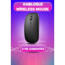 Uravas Store Kablosuz Mouse Fare Şarjlı Bluetooth Wireless Çift Modlu Sessiz