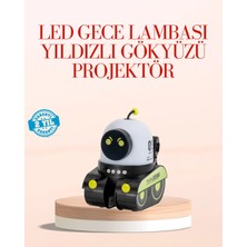 Uravas Store Robot Tasarımlı Bluetooth Hoparlörlü Yıldızlı Gökyüzü Projektör