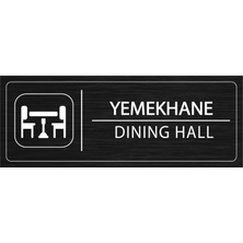 Mayeka Yemekhane İsimlik Siyah Metal Kapı İsimliği Levhası Yönlendirme Tabelası