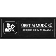 Mayeka Üretim Müdürü İsimlik Siyah Metal Kapı İsimliği Levhası Yönlendirme Tabelası
