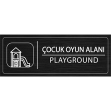 Mayeka Çocuk Oyun Alanı İsimlik Siyah Metal Kapı İsimliği Levhası Yönlendirme Tabelası