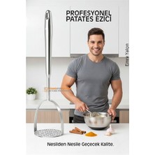 Uravas Store 304 Paslanmaz Çelik Lüks Patates Ezici - 34 cm Profesyonel Püre Yapıcı & Mutfak Gereci