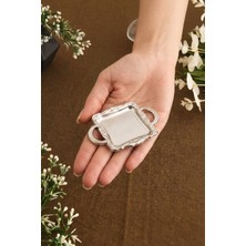 Aksesuar Evreni Tador Kulplu Minimal Kahve Yanı Kare Sunumluk Gümüş 1 Li