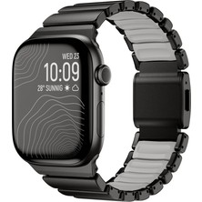 Ceponya Apple Watch Ultra 49MM Uyumlu Kordon Metal Kasa Silikon Iç Kısım Tasarım