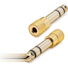 Uravas Store 6.5 mm To 3.5 mm F Çevirici Enstruman Gitar Gold HDX1264
