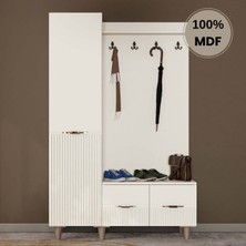 Comiet Menekşe Mdf Raflı Askılıklı Portmanto Ayakkabılık