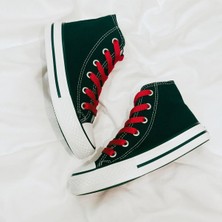 Ymn Ayakkabı Kırmızı Bağcıklı, Siyah Bilekli Spor Ayakkabı Çocuk Sneaker