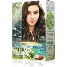 Maxx Deluxe Natural Beauty Amonyaksız Saç Boyası 7.11 Yoğun Küllü Kumral