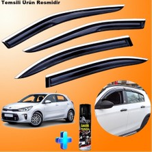 Caraks Kia Rio Hb Mügen Cam Rüzgarlığı Abs Nikelaj Krom Cam Rüzgarlığı 2017-2026 + Ebrayn Lastik Parlatıcı