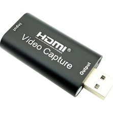 Alfais HDMI Video Capture 4751 USB Video Kaydedici Cihazı 4K Uyumlu Metalik Siyah