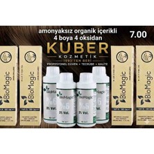 Biomagic 7.00 Kumral Organik Içerikli Amonyaksız Kalıcı Saç Boyası 4boya +4oksidan