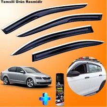 Caraks Octavia A7 Mügen Cam Rüzgarlığı Abs Nikelaj Krom Cam Rüzgarlığı 2013-2020 + Ebrayn Lastik Parlatıcı