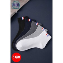 Hitit Socks Erkek 5 Çift Modern Tarz  Kısa Konç Soket Çorap Çok Renkli