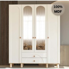 Comiet Papatya 4 Kapak Mdf Ayaklı Tasarım Gardırop