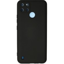 Uravas Store Realme C25Y Kılıf Nano Içi Kadife Silikon - Siyah