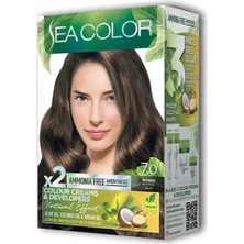 Sea Color 2 Tüp Krem Saç Boyası Seti Kumral No:7.0