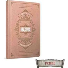 Gıpta Maxıma Iplik Dikişli Yaldızlı Sert Kapak Çizgisiz Defter - 13X21 cm 120 Yp Lastik Kalemlikli Ajanda -  Pembe Kapak ( Fıne Qualıty Paper Products - Dream Bıg - Notebook - Never Gıve Up )